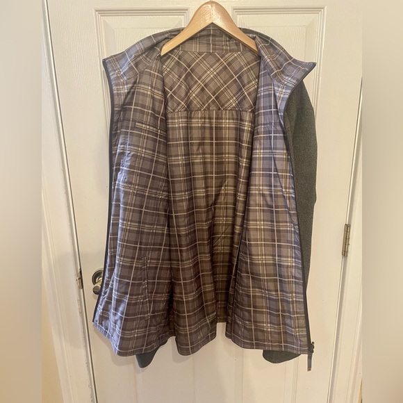 Jackets & Coats Full Zip Reversible Mens Lined Golf Jacket Xxl Grey